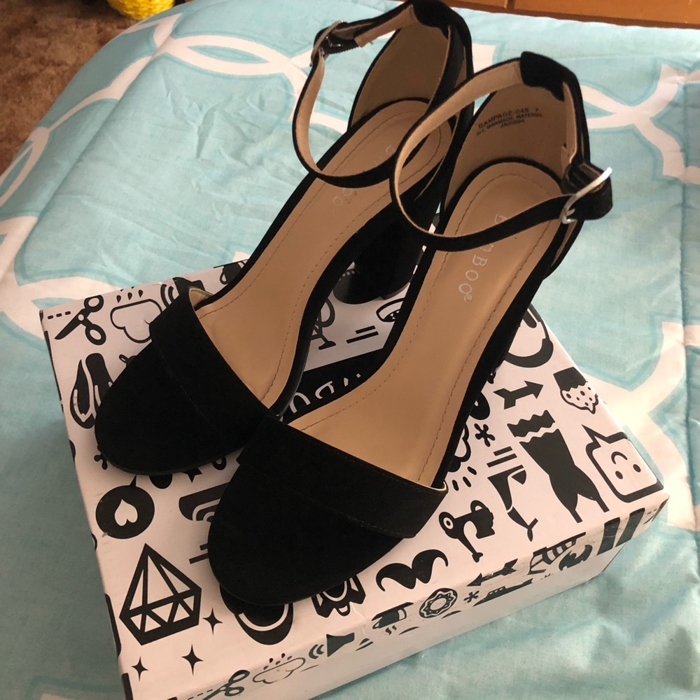 Black Block Heels